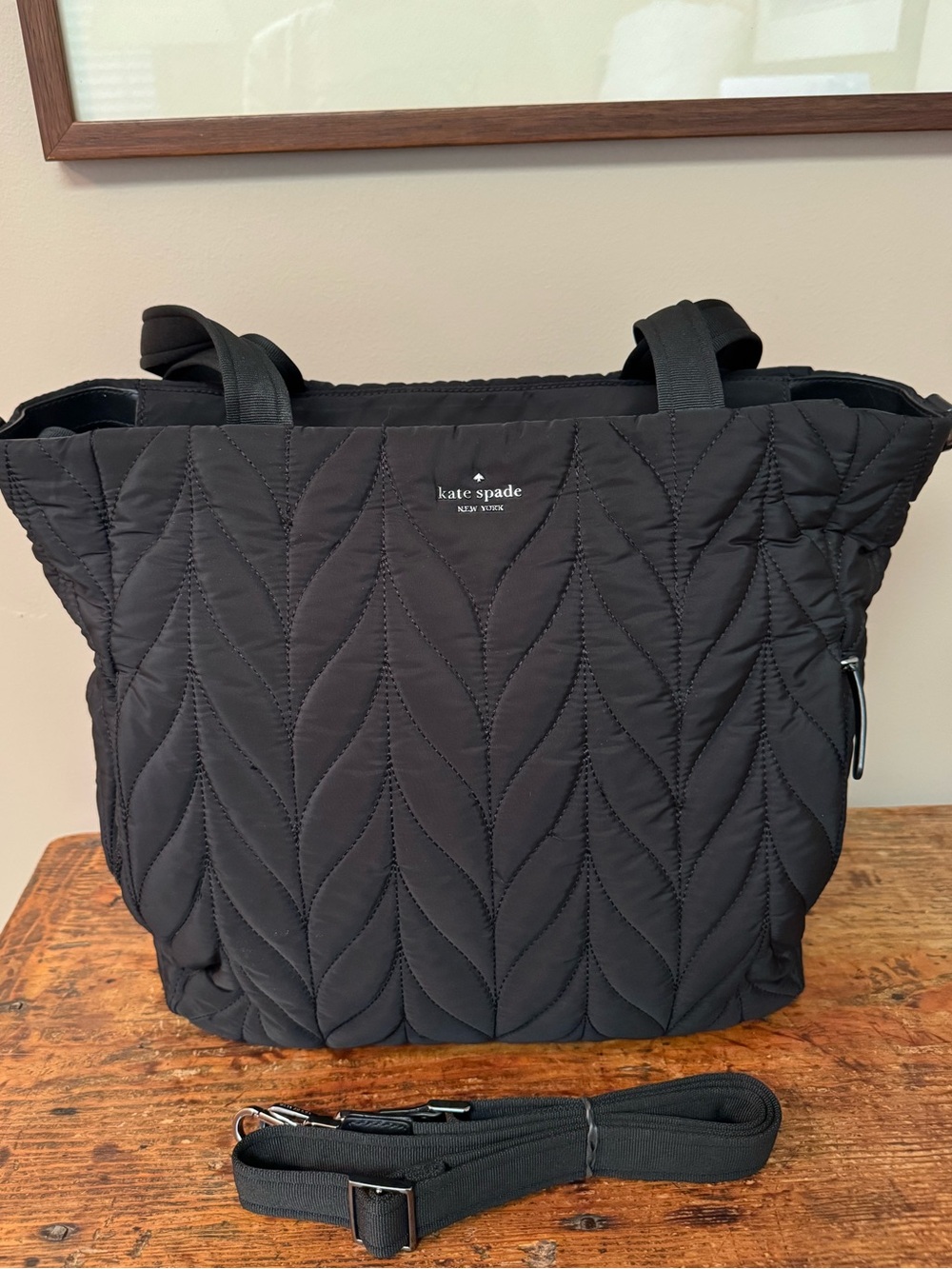♠️Kate Spade Black Quilted Tote♠️ Travel Tote or Diaper Bag